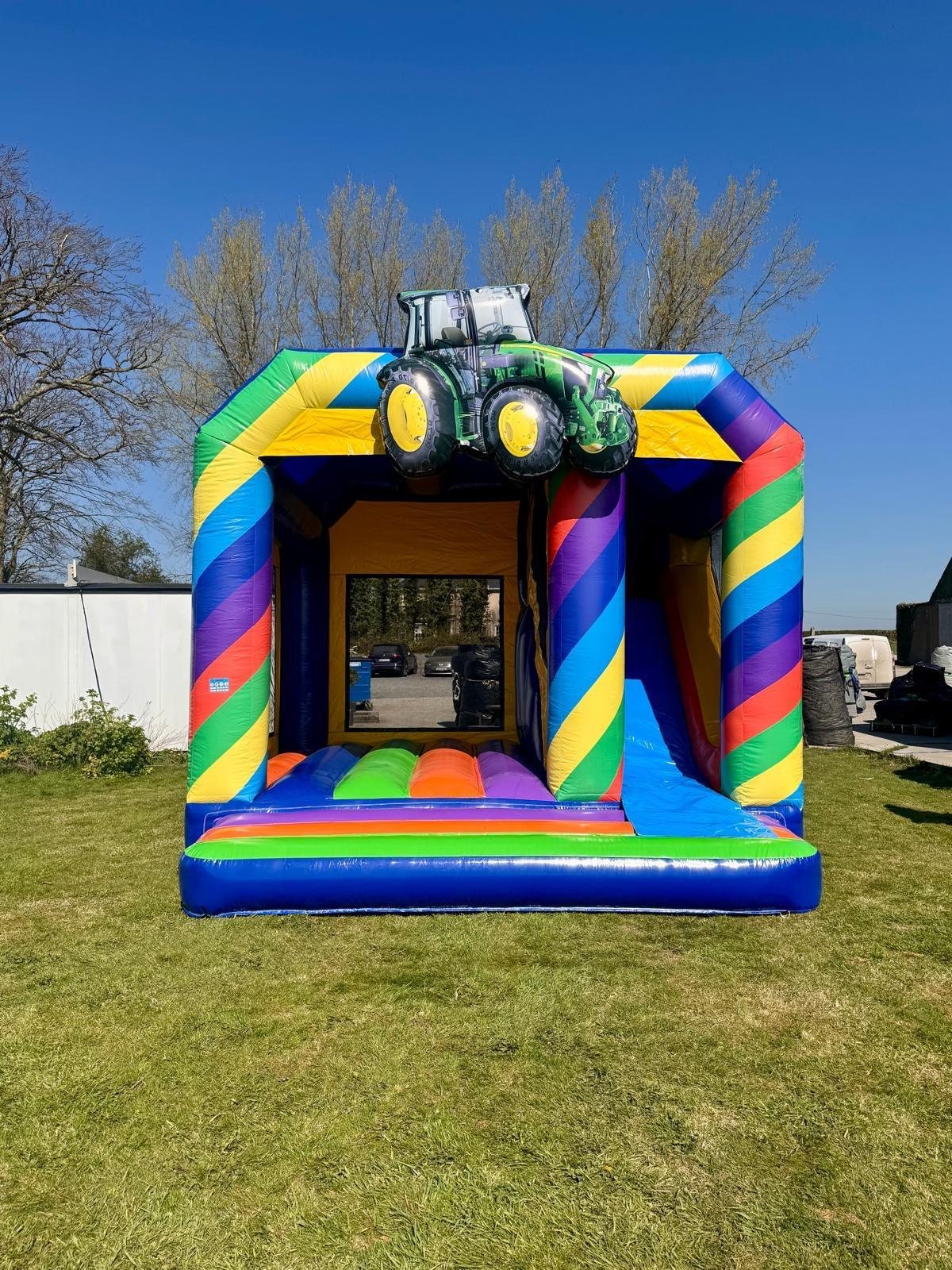 Tractor Combi bouncy castle with 7ft slide